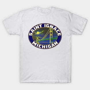 Saint Ignace Michigan Mackinac Bridge Lake Huron St Iggy T-Shirt